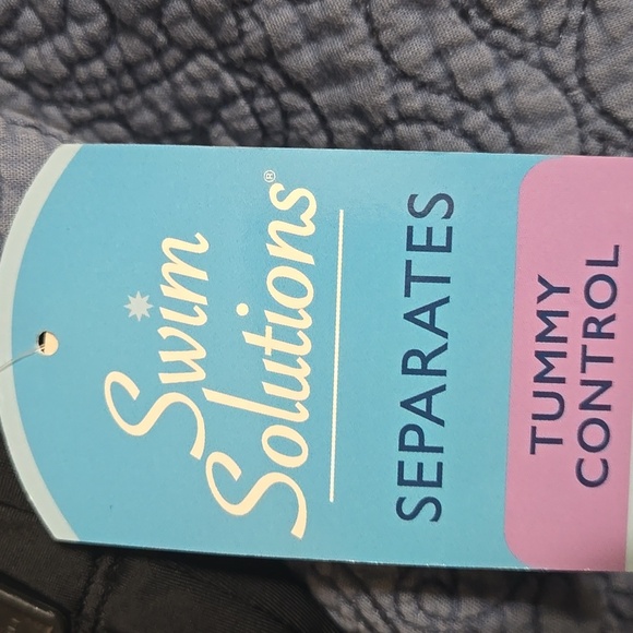 Swim Solutions Black Tummy Control High Waist Swim Bottoms Size 16 NWT - Picture 3 of 5